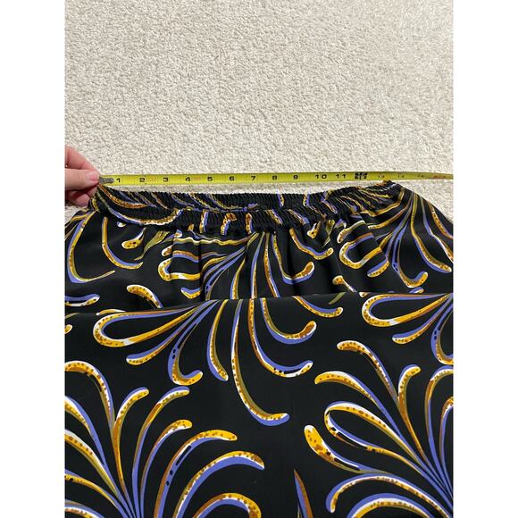 Bob Mackie Women's M Long Sleeve Top Printed Pull On Skirt 2 Pc Set Outfit Black - Picture 6 of 13